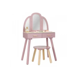 Fa fésülködőasztal székkel Pink Fa fésülködőasztal székkel Pink