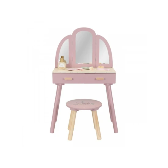Little Dutch Fa fésülködőasztal székkel Pink Little Dutch Fa fésülködőasztal székkel Pink
