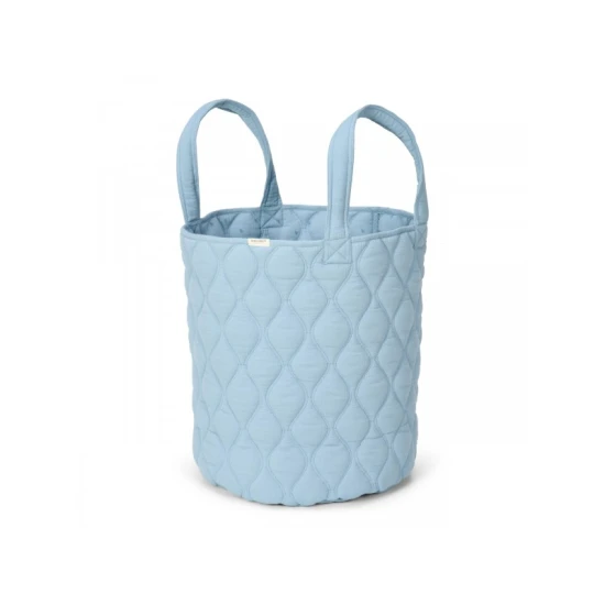 Little Dutch Textil kétoldalas kosár extra nagy Pure Denim Blue