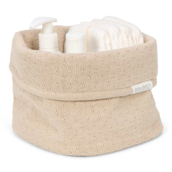 Little Dutch Kis fonott kosár Pure Soft Beige