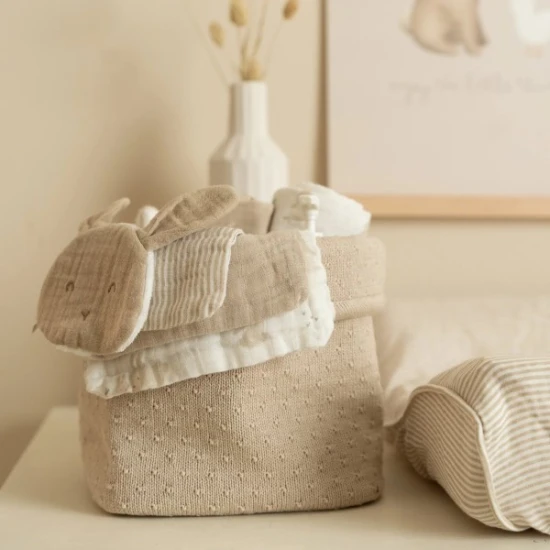 Little Dutch Kis fonott kosár Pure Soft Beige