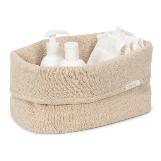 Little Dutch Nagy fonott kosár Pure Soft Beige