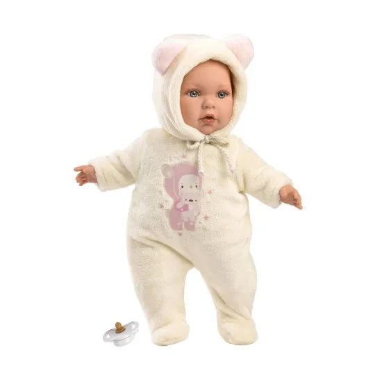 Realistic Doll - Csendes baba puha anyagból készült testtel, vinil fejjel és végtagokkal. Mérete 42 cm, kézzel készített Spanyolországban.