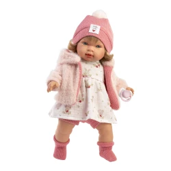 Llorens Baba Hangokkal és Puha Testtel Carla virágos ruhában 42 cm Llorens Baba Hangokkal és Puha Testtel Carla virágos ruhában 42 cm