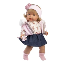 Llorens Baba Hangokkal és Puha Testtel Carla farmerszoknyás szettben 42 cm Llorens Baba Hangokkal és Puha Testtel Carla farmerszoknyás szettben 42 cm