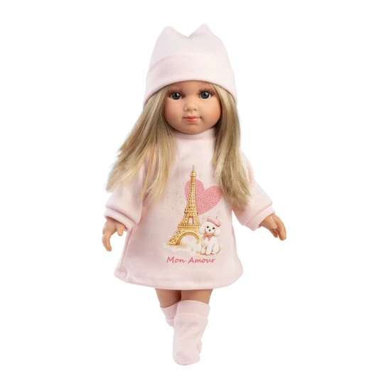 Llorens Baba Puha Testtel Elena Mon Amour mintás ruhában 35 cm Llorens Baba Puha Testtel Elena Mon Amour mintás ruhában 35 cm
