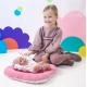 Llorens Baba Teljesen Vinilből kislány csíkos bojtos sapkával 35 cm