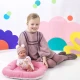Llorens Baba Teljesen Vinilből kislány csíkos bojtos sapkával 35 cm