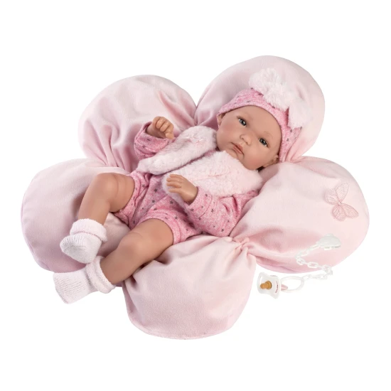Baba bakelit testtel, babatest részletekkel és fürdési lehetőséggel, 35 cm-es méret, kézzel készített Spanyolországban.