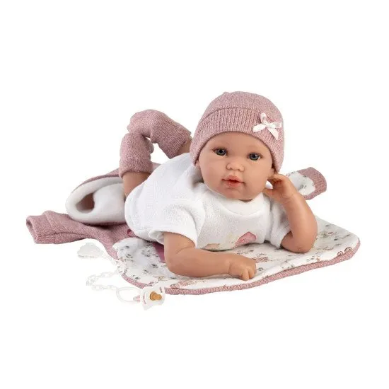 Llorens Llorens Baby puha testtel és hangokkal pólyában 36 cm Llorens beszélő baba puha anyagból készült testtel, 36 cm, aminek köszönhetően a
