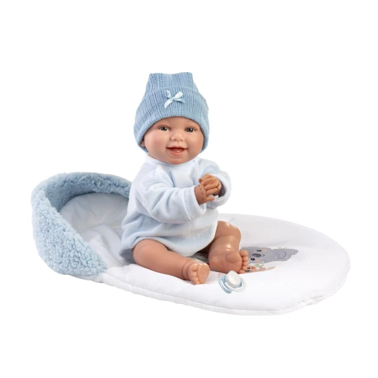 Llorens Baba Hangokkal és Puha Testtel kék Koala hálózsákban 38 cm Llorens Baba Hangokkal és Puha Testtel kék Koala hálózsákban 38 cm