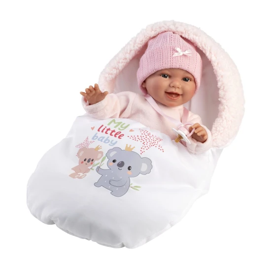 Llorens Baba Hangokkal és Puha Testtel rózsaszín Koala hálózsákban 38 cm Llorens Baba Hangokkal és Puha Testtel rózsaszín Koala hálózsákban 38 cm