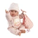 Llorens Baba Hangokkal és Puha Testtel rózsaszín ruhában kockás takaróval 38 cm Llorens Baba Hangokkal és Puha Testtel rózsaszín ruhában kockás takaróval 38 cm