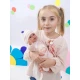 Llorens Baba Hangokkal és Puha Testtel rózsaszín ruhában kockás takaróval 38 cm Llorens Baba Hangokkal és Puha Testtel rózsaszín ruhában kockás takaróval 38 cm
