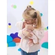 Llorens Baba Hangokkal és Puha Testtel rózsaszín ruhában kockás takaróval 38 cm Llorens Baba Hangokkal és Puha Testtel rózsaszín ruhában kockás takaróval 38 cm