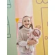 Llorens Baba Hangokkal és Puha Testtel szőrös kapucnis mellényben 38 cm