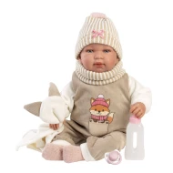 Llorens Baba Hangokkal és Puha Testtel róka mintával 44 cm