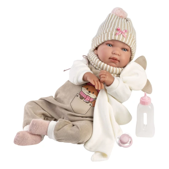 Llorens Baba Hangokkal és Puha Testtel róka mintával 44 cm Llorens Baba Hangokkal és Puha Testtel róka mintával 44 cm