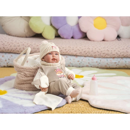 Llorens Baba Hangokkal és Puha Testtel róka mintával 44 cm Llorens Baba Hangokkal és Puha Testtel róka mintával 44 cm