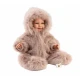 Beszélő baba Llorens 45 cm bolyhos overálban - puha test, hangos baba