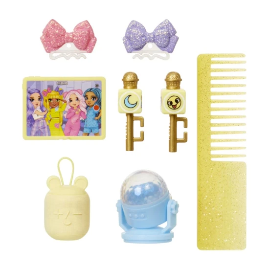 Junior Rainbow High Fashion baba pyjamában, mozgatható ízületekkel és hosszú fésülhető hajjal – Pyjama kollekció