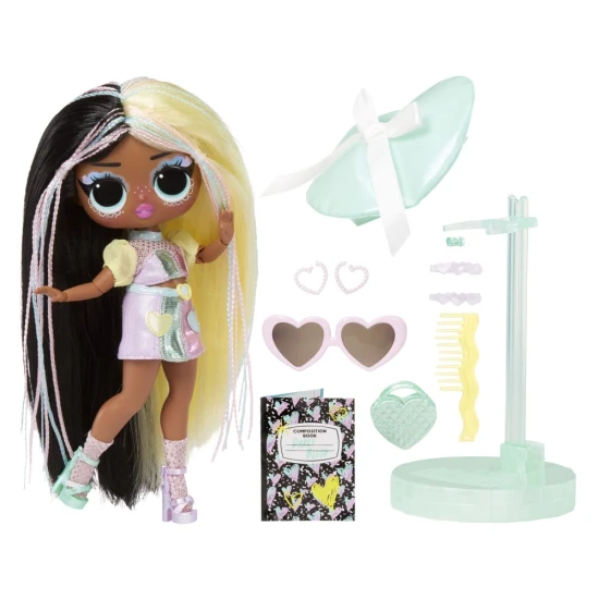 L.O.L. Surprise Tweens Darcy Blush baba 4. sorozat 15 kiegészítővel, mozgatható ízületekkel, 16,5 cm magas