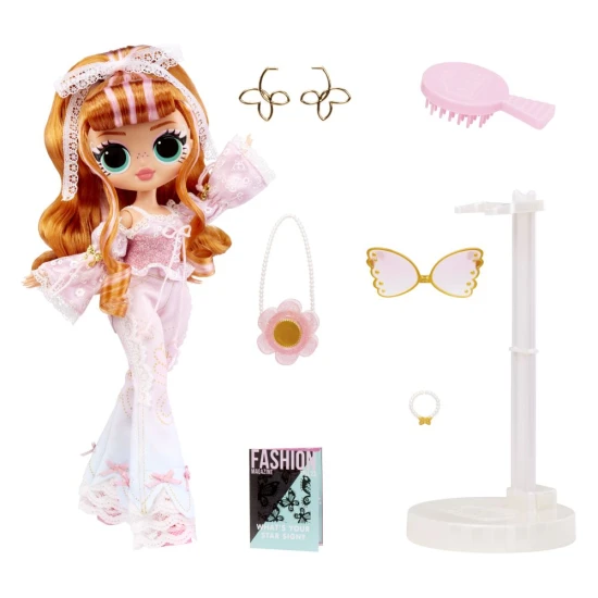 L.O.L. Surprise OMG nagy nover Wildflower baba kiegészítőkkel és hajkefével, 25 cm magas