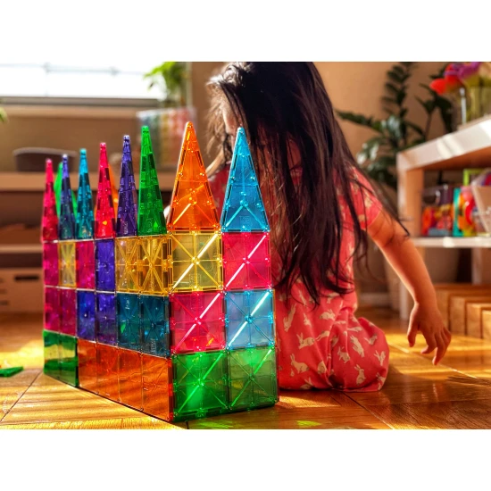 Eredeti 100 darabos MAGNA-TILES mágneses építőkészlet