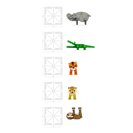 Az eredeti MAGNA-TILES® Jungle mágneskészlet.