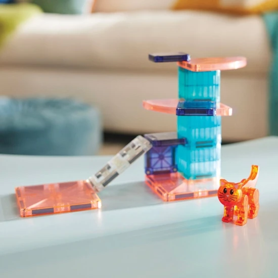 Mágneses készlet MAGNA-CSEMPEK Cat Tree - macskafa figurával, microMAGS részekkel és dekorációkkal