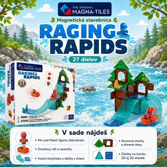 MAGNA-TILES Mágneses építőjáték Raging Rapids 27 darab