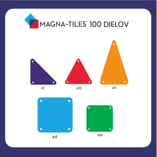 Eredeti 100 darabos MAGNA-TILES mágneses építőkészlet
