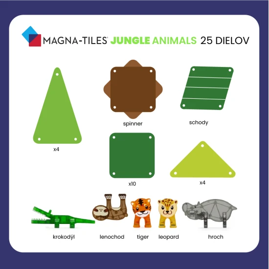 Az eredeti MAGNA-TILES® Jungle mágneskészlet.