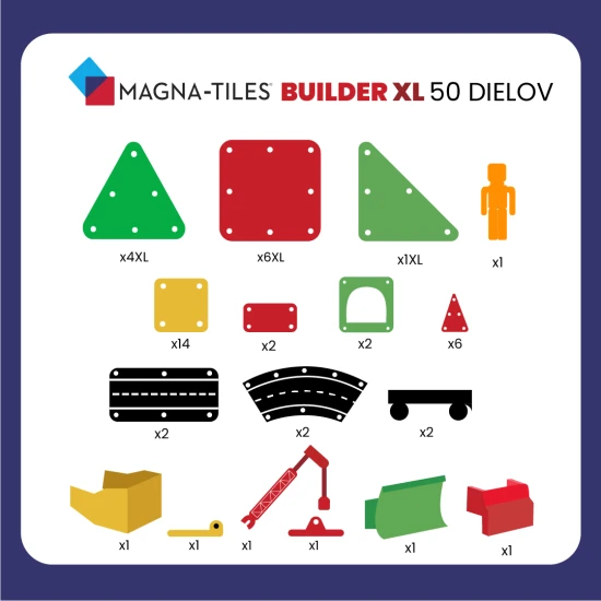 MAGNA-TILES mágneskészlet kis építőknek.