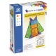 A MAGNA-TILES készlet nagy és kis darabokat kombinál.