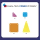 A MAGNA-TILES készlet nagy és kis darabokat kombinál.