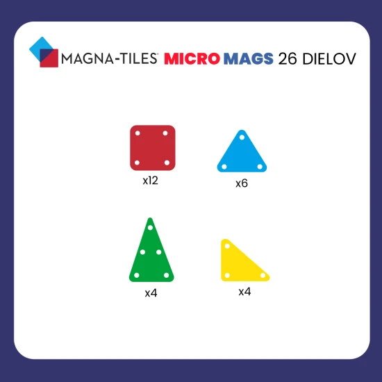 MAGNA-TILES mágneses készlet utazáshoz.
