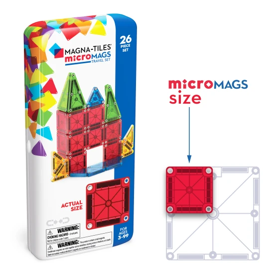 MAGNA-TILES mágneses készlet utazáshoz.