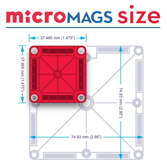 MAGNA-TILES mágneses készlet utazáshoz.