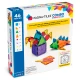 A MAGNA-TILES készlet nagy és kis darabokat kombinál.