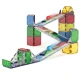 Mágneses építőkészlet MAGNA-TILES Rail Racers Deluxe - gyermek versenypálya labdákkal, sínekkel és rámpákkal