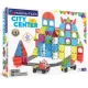 Mágneses építőkészlet MAGNA-TILES City Center - 110 rész utakkal, lépcsőkkel, autókkal és városi elemekkel