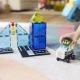 Mágneses építőkészlet MAGNA-TILES Police Patrol - gyermek rendőrautó figurával és közlekedési lámpával
