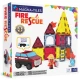 Mágneses építőkészlet MAGNA-TILES Fire Rescue - gyermek tűzoltóautó, tűzoltó figura és tűzalkatrészek