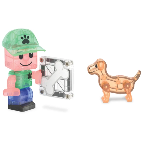 Mágneses építőkészlet MAGNA-TILES Puppy Park - gyerek építőkészlet kölyökkutyákkal, medencével és játszótérrel