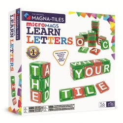 Mágneses építőkészlet microMAGS LEARN Letters 56 darab