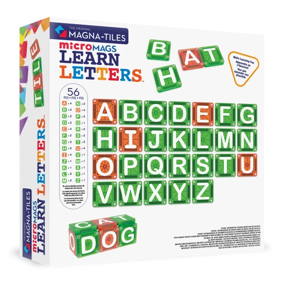 MAGNA-TILES microMAGS LEARN Letters mágneses építőkészlet, 56 darabos 254056LL