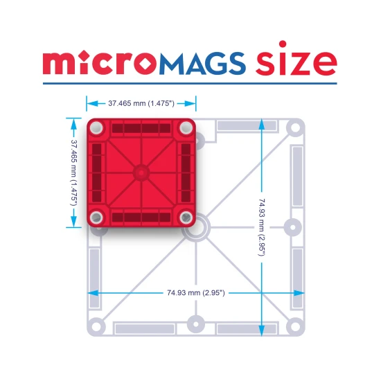 MAGNA-TILES microMAGS LEARN Letters mágneses építőkészlet, 56 darabos 254056LL