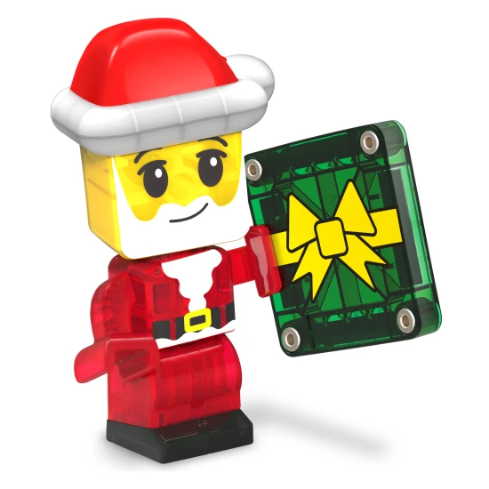 Mágneses építőkészlet MAGNA-TILES microMAGS Adventi naptár - 34 darab karácsonyi motívumokkal, figurákkal és mikro házzal