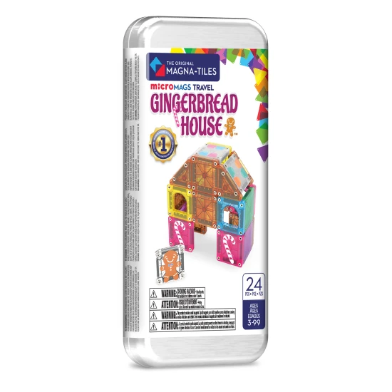 MAGNA-TILES microMAGS Gingerbread House Travel Set mágneses építőkészlet 24 db MAGNA-TILES microMAGS Gingerbread House Travel Set – 24 darabos mágneses építőkészlet 3 éves kortól